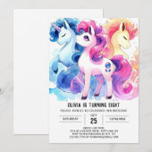 Invitation Anniversaire du cheval numérique enchanté (Devant / Derrière)
