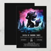 Invitation Anniversaire du Cheval numérique mignon (Devant / Derrière)