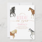 Invitation Anniversaire du Cheval Rose (Devant)