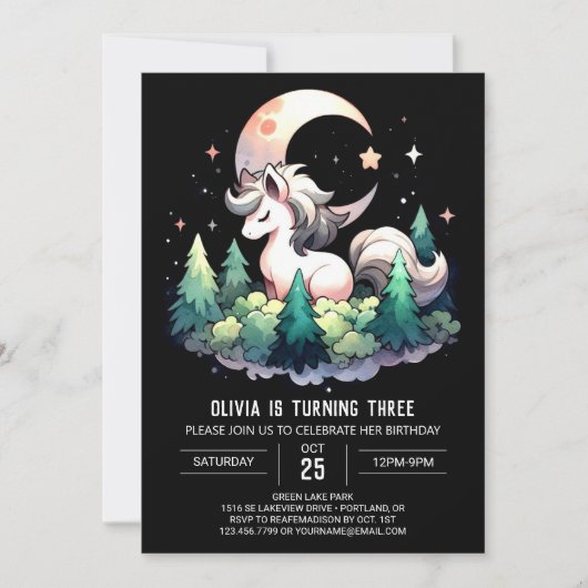 Invitation Anniversaire du Cheval Simple (Devant)
