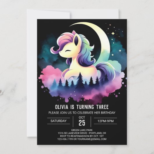 Invitation Anniversaire du Cheval Whimsical (Devant)