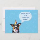 Invitation Anniversaire du chien chiot personnalisé (Dos)