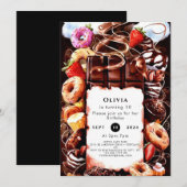 Invitation Anniversaire du chocolat de fontaine enchanté (Devant / Derrière)