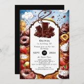 Invitation Anniversaire du chocolat magique Pastel (Devant / Derrière)