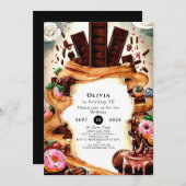 Invitation Anniversaire du chocolat simple pour enfants (Devant / Derrière)