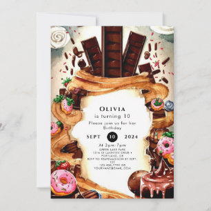 Invitation Anniversaire du chocolat simple pour enfants