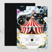 Invitation Anniversaire du Cirque de l'Aquarelle enchantée (Devant / Derrière)