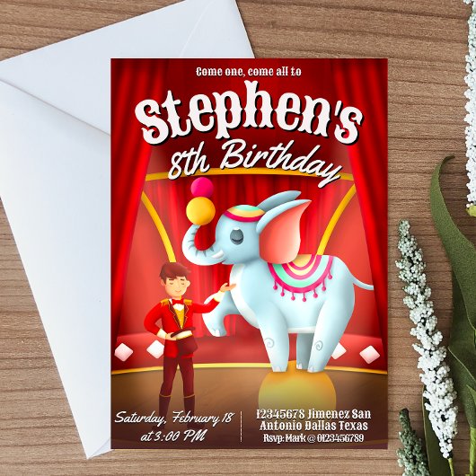 Invitation Anniversaire du cirque moderne