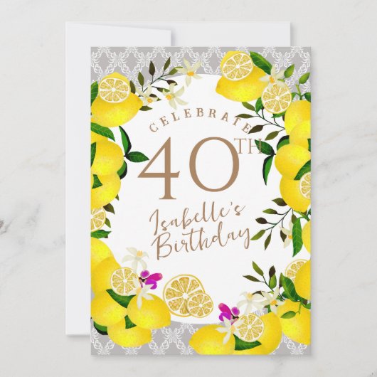 Invitation Anniversaire du citron (Devant)