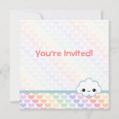 Invitation Anniversaire du coeur arc-en-ciel (Dos)