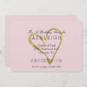 Invitation Anniversaire du coeur de l'or (Devant / Derrière)