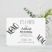 Invitation Anniversaire du coeur XOXO (Debout devant)