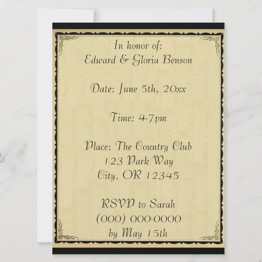 Invitation Anniversaire du collage Vintage (Dos)