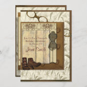 Invitation Anniversaire du collage Vintage Steampunk (Devant / Derrière)