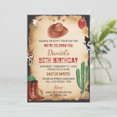 Invitation Anniversaire du cowboy du Rodéo Occiden (Debout devant)