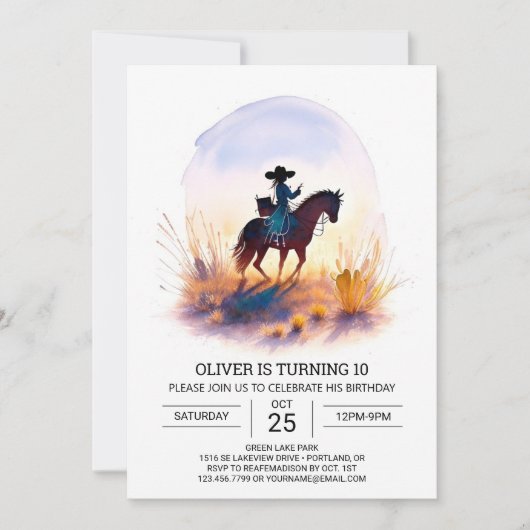 Invitation Anniversaire du Cowboy Sud numérique (Devant)