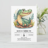 Invitation Anniversaire du crocodile bohème numérique (Debout devant)