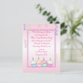 Invitation Anniversaire du Cupcake rose (Debout devant)
