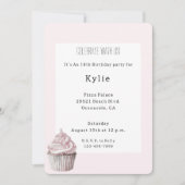 Invitation Anniversaire du Cupcake rose (Devant)