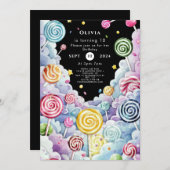 Invitation Anniversaire du Cute Pastel Candyland (Devant / Derrière)