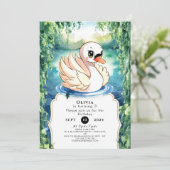 Invitation Anniversaire du cygne joyeux (Debout devant)