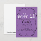 Invitation Anniversaire du défilement (Devant / Derrière)