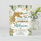 Invitation Anniversaire du dinosaure à un saurus, Dino T-Rex (Debout devant)