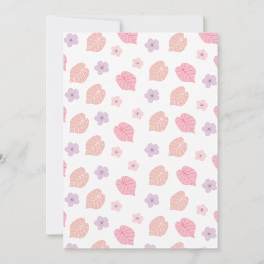 Invitation Anniversaire du Dinosaure Boho Rose (Dos)