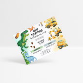Invitation Anniversaire du Dinosaure et frère de la construct