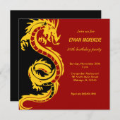Invitation Anniversaire du dragon (Devant / Derrière)