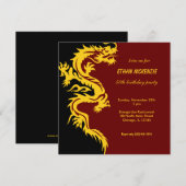 Invitation Anniversaire du dragon (Devant / Derrière)
