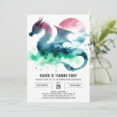 Invitation Anniversaire du dragon à main (Debout devant)
