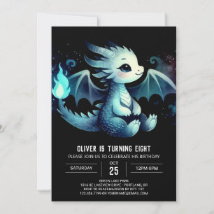 Invitation Anniversaire du dragon ailé artistique