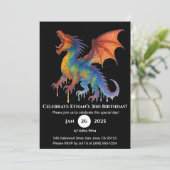 Invitation Anniversaire du dragon arc-en-ciel (Debout devant)