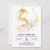 Invitation Anniversaire du dragon céleste enchanté (Devant)