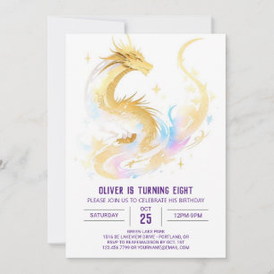 Invitation Anniversaire du dragon céleste enchanté