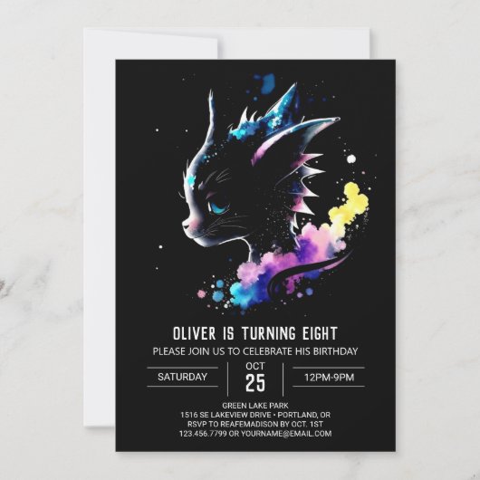 Invitation Anniversaire du dragon cosmique (Devant)