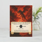 Invitation Anniversaire du dragon de feu sombre (Debout devant)