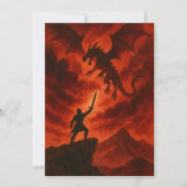 Invitation Anniversaire du dragon de feu sombre (Dos)