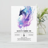Invitation Anniversaire du dragon de glace Whimsical (Debout devant)