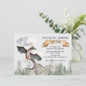 Invitation Anniversaire du dragon de la forêt de Fairytale en (Debout devant)