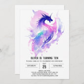 Invitation Anniversaire du dragon des ailes et des échelles (Devant / Derrière)