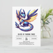 Invitation Anniversaire du Dragon Enchanté Imprimable (Debout devant)