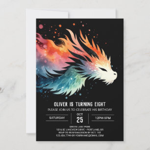 Invitation Anniversaire du dragon intense artistique