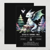 Invitation Anniversaire du dragon magique (Devant / Derrière)