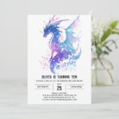 Invitation Anniversaire du dragon médiéval (Debout devant)