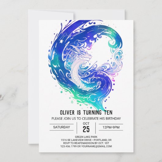 Invitation Anniversaire du Dragon médiéval (Devant)