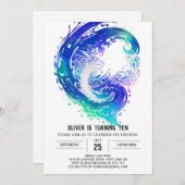 Invitation Anniversaire du Dragon médiéval (Devant / Derrière)