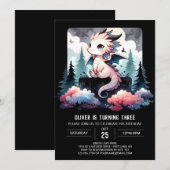Invitation Anniversaire du dragon Modèle sauvage (Devant / Derrière)