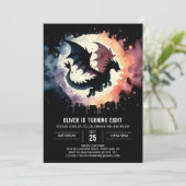 Invitation Anniversaire du dragon peint (Debout devant)